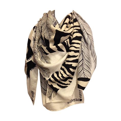 black and white Hermes scarf